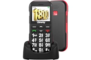 uleway Seniorenhandy Mobiltelefon ohne Vertrag, Upgraded 1800 mAh Akku Lange Standby Zeit, Senioren Handy Dual SIM Mit SOS Notruftaste,Großtastenhandy mit Ladestation