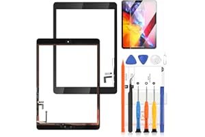 LADYSON Pantalla táctil para iPad Air 1 1st 9.7 2013 Digitizer Pantalla para iPad 5 A1474 A1475 A1476 Pantalla táctil Reemplazo Kit de reparación con botón Home (no LCD Display) (Black)