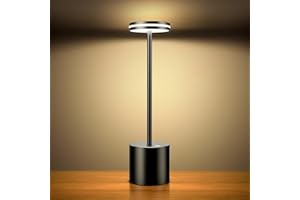 Hapfish Stół LED do ładowania bezprzewodowego, 5000 mAh lampy przenośna bateria bez kabla, biurko USB, 3 tryby kolorów, na zewnątrz, stół, restauracja, ogród, stół - czarny