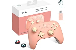 8Bitdo Ultimate 2C Bezprzewodowy Kontroler do Komputerów z Systemem Windows i Android, Częstotliwość Sondowania 1000 Hz, Joysticki Efektem Hali i Wyzwalaczem Halla, Zderzaki L4/R4, Funkcja Turbo Peach