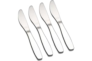 Vanra Premium 18/8 en acier inoxydable pour enfants Set de couteaux de table pour enfants 6,6 pouces Set de vaisselle en argenterie scolaire 4 pièces (4 couteaux)