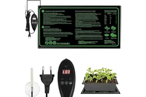CJBIN Heizmatte Pflanzen mit Thermostat, 30W Wärmematte Pflanzen Heating Mat, wasserdichte Zimmergewächshaus Wärmematte für Sämling, Heizmatte für Pflanzen, Gewächshaus und Reptilien, 20 * 10in
