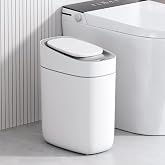ELPHECO Automatic Bathroom Trash Can with Lid 2.5 Gallon Slim Sensor Trash Can 9L Narrow Plastic Trash Can Waterproof Trash C