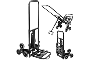 DlandHome Carretillas de Mano Sistema de Transporte de Escaleras Multiusos Carrito plegable Ajustable y ligero con mango telescópico de aluminio Carga máx. 150kg