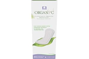 ORGANYC Hypoallergenic 100% Organic Cotton Panty Liners, flat, 24-count Boxes (Pack of 2)