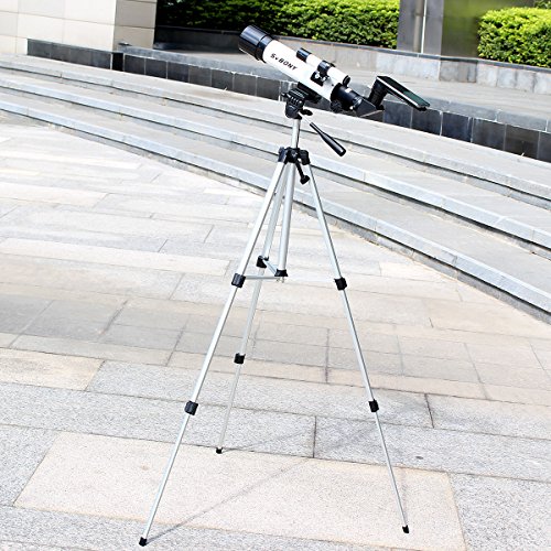 Svbony SV-25 Telescopio Rifrattore 420/60mm Adatto per Bambini o Appassionati di Astronomi con Adattatore per Installare il Smartphone (Bianco)