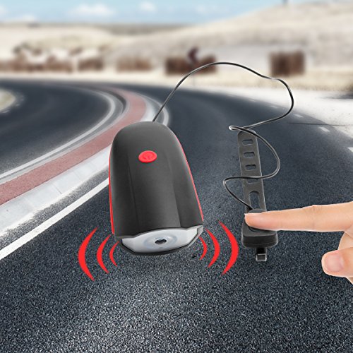 Duomishu 2 in 1 LED Fahrradlampe Fahrradlicht mit Horn Hupe vorne Fahrrad Scheinwerfer Frontleuchte Wiederaufladbare USB aufladbare LED Fahrradbeleuchtung Fahrradklingel Fahrrad vorderes Licht-Scheinwerfer, Weit Abstrahlwinkel - 6