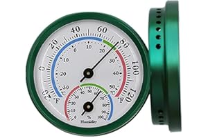 Smgda Indoor Outdoor Thermometer Hygrometer, Mini Analog 2 in 1 Temperature Humidity Monitor Gauge, Wall Hanging Thermometer for Home, Room, Patio, Offices, Baby Room Greenhouse No Battery Needed