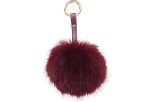 S.ROMZA Pom Pom Keychain Artificial Faux Fur Ball Keychains Fluffy Plush Keychain Pom Pom Bag Charm for Hand Bag Backpack Wallet Pendant Women's Key chain Decoration