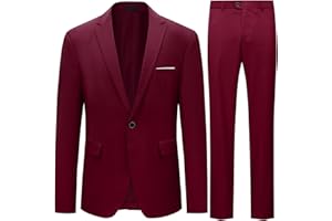 Allthemen Costume Homme Mariage Blazer Affaire Cérémonie Slim fit Veste et Pantalon Deux pièce