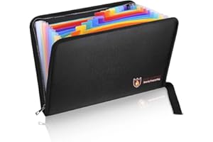 HSP-HSWITI Fireproof Document Bag Fire & Water Resistant File Folder A4 Size 12 Pockets Fireproof Waterproof Safe Document Holder, Non-Itchy Silicone Coated Portable Filing Pouch for Legal Document(Colorful)