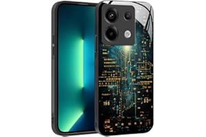 YUXING Funda para Xiaomi Redmi Note 13 Pro 5G / Poco X6 5G - Diseño de Patrón Geométrico Arte Abstracto Vidrio Carcasa, Antichoque Anti-Slip Anti-Scratch Case (Cyberpunk)
