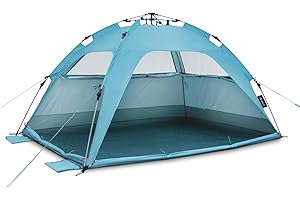‎QEEDO qeedo Quick Palm Strandmuschel mit UV-Schutz (UV80) & kleinem Packmaß - Leichtes, schnell aufzubauendes Strandzelt (Quick-Up System) bietet Sonnenschutz & Windschutz am Strand, vor allem für Kinder