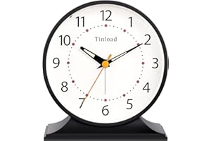 Tinload Antiker Retro-Wecker, klein, leise Nachttischuhr mit Nachtlicht, batteriebetrieben, Schlummerfunktion, für Wohnzimmer, Schlafzimmer, Nachttisch, Schreibtisch, Geschenkuhr