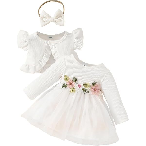 SHEIN Jeune Fille Robe Multicouche À Volants À Col Asymétrique Brodé