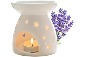 YHSKJCD Bruciatore di Oli Essenziali, Brucia Essenze Ceramica, Aroma Lamp Porcellana Decorazione, Diffusore di Oli Essenziali per Casa Camera da Letto Decorazione