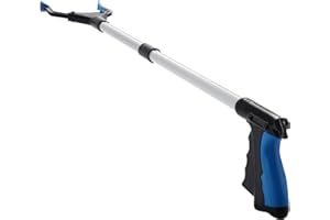 ZAYAD Reacher Grabber Tool, 32" Foldable Grabber Reacher for Elderly, Lightweight Extra Long Handy Trash Claw Grabber, Reaching Assist Tool for Trash Pick Up, Nabber, Litter Picker, Arm Extension (Blue)