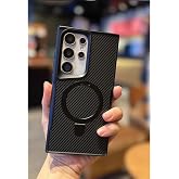 Case compatible with Coverzone Galaxy S25 Ultra Carbon Fiber Look Carbon Case Full Body Co., which can stand compatible with Magsafe