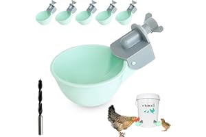 WHIMSII Chicken Water Cups (6 Pack), Automatic Chicken Waterer, Anti-Leak System, Holds 50% More Water, Suitable For Chicks, Chicken, Duck, Quail, Turkey