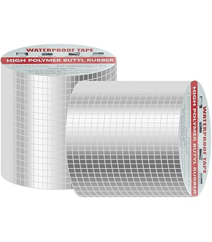 Aluminiumfolie Duct Tape Zilver Hittebestendige Tape Aluminium Waterdichte Butyl Tape Zelfklevende Uitlaatpijp Isolatie Tape Gaffer Tape voor Buis Droger Afdichting Repareren, 50 mm x 20 m