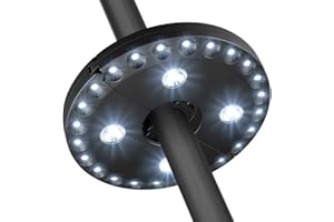 GB-LUN Luz del paraguas del patio 28 luces llevadas Luz de jardín sin hilos Batería accionada al aire libre del balcón Parasol de poste de las luces poste montado 3 modo que oscurece el interruptor para