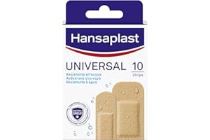Hansaplast Cerotti UNIVERSAL, Cerotti impermeabili con elevato potere adesivo, Cerotti traspiranti per tutti i tipi di ferite, 1 confezione da 10 Pezzi in 2 formati
