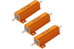 ETOPARS 3 Piezas 50W 50 Ohm Resistencia 5% Aluminio Carcasa Resistencia Bobinado Chasis Montado Resistencias de Carga Aluminio Caja Resistor Adaptador Luces Convertidor