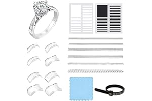 hautllaif 16 Pack Invisible Ring Size Adjuster,Ring Adjuster for Loose Rings,Ring Sizer Kit with 4 Styles,Includes 8 Silicone Guards,Spacer,and Polish Cloth