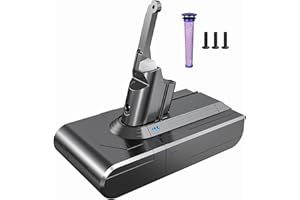 Batterie Dyson V8, YABER 6000mAh Batterie pour Dyson V8 SV10 Absolute Animal Fluffy Motorhead Aspirateur, Dyson V8 Batterie avec 1 Filtre