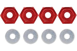DILWE 4PCS métal RC moyeu Hexagonal de Roue Adaptateur 12mm à 17mm pour HSP 1/10 Camion véhicule(Red)