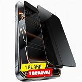 HARVORTEZ iPhone 15 Pro Ekran Koruyucu i&ccedil;in [1 Alana 1 Bedava] Hayalet(Privacy), Anti-Statik, 9H S&uuml;per G&uuml;&ccedil;l&uuml; Temperli Cam, 5D