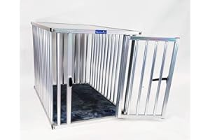Callieway® ALU DOGBOX/Cage à Chien en Aluminium pour Le Bureau ou la Maison (Barres Verticales Uniquement) (L=79(L) x58(l) x65cm(h))