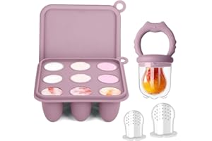 Zufio Grignoteuse bébé - Tetine grignoteuse bébé 4M+ moule à glace au lait maternel - Mangeoire à fruits pour bébé-Pour Soulager les Gencives et Diversification Alimentaire (Purple)