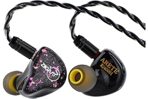 Linsoul ZiiGaat x Fresh Reviews Arete in Ear Monitor, Ecouteurs Hybrides 1DD+4BA IEM, Écouteurs de Jeu Filaires, Moniteur de Studio, avec Câble IEM Détachable pour Musicien Audiophile (Noir)