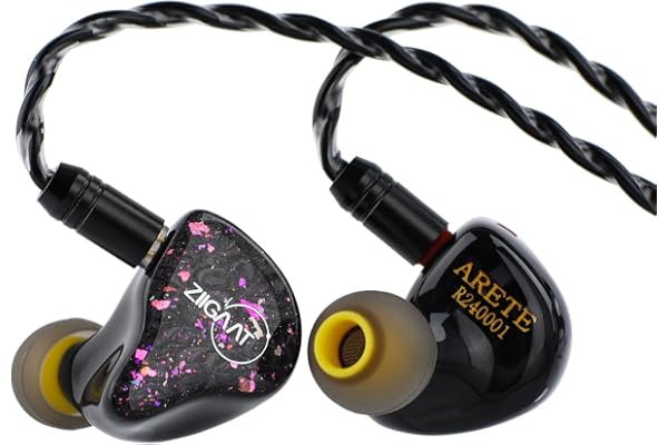 Linsoul ZiiGaat x Fresh Reviews Arete in Ear Monitor, Ecouteurs Hybrides 1DD+4BA IEM, Écouteurs de Jeu Filaires, Moniteur de Studio, avec Câble IEM Détachable pour Musicien Audiophile (Noir)