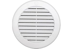 LOGOK2K Cotarba White 100mm 4" Flat Circle Air Vent Grille Round Ducting Cover with Mesh