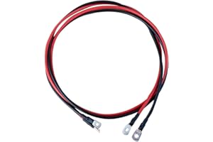 ‎ECTIVE ECTIVE Batteriekabel – M6/M8, 2m, rot/schwarz, Kupfer, 10 mm² - Massekabel, Batterieladekabel, Stromkabel mit Ringösen für 12V Motorrad Batterie, Versorgungsbatterie, Traktionsbatterie