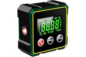 Snowchecking Digitale Wasserwaage Box mit LCD-Display, Typ C Wiederaufladbare Digitale Wasserwaage mit Magnetfuß 360° Winkelmesser für Messung Wasserdicht