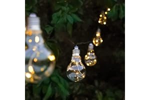 Festive Lights Guirlande Lumineuse Décorative Solaire - 10 Ampoules Incassables Idéal Jardin - 3,90m