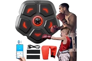DEMPOWER Upgraded Music Boxing Machine with Boxing Gloves Fun Gift for Adults and Kids, 9 Level Light Up Interactive Exercise Punching Machine with Bluetooth Speaker