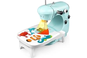 HomHou Sewing Machine, Folding Extension Table Small Sewing Machine With Built-in Sewing Light, Kids Sewing Machine Suitable for Beginners, Basic Sewing Machine Can Be Used for Travel, Diy, And Home