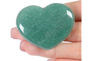 AWARDSEN 45 mm Green Aventurine Crystal Heart, Big Healing Crystals Stone, Natural Love Hearts Gemstones, Aventurine Stones for Anxiety Relief, Crystal Gifts for Women, Valentines Day Gifts for Her