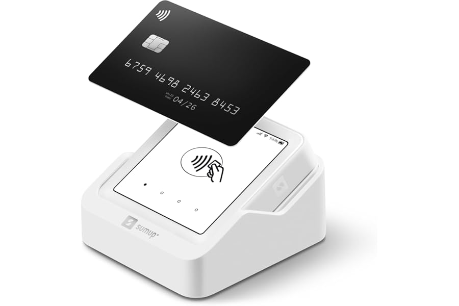 SumUp Solo Credit Card Payment Card Reader with Charging Station by SumUp. Full touch-screen interface with free SIM card with unlimited mobile data