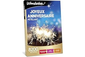 Wonderbox - Coffret Cadeau - Joyeux Anniversaire Petillant - 8200 activités pour 1 ou 2 Personnes : dégustations, Soins, activités de Loisirs... - Idée Cadeau Anniversaire Original