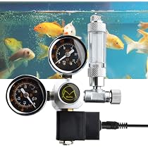 Riduttore Di Pressione CO2 Per Acquario – Regolatore Con Elettrovalvola E Doppio Manometro, Controllo Precise Per Impianto Fai-da-Te Di CO2 (Attacco M22, Modello ZR01-14)