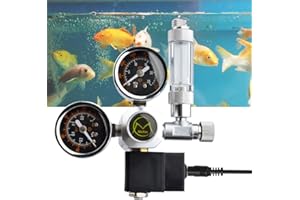 WMLBK Reduktor ciśnienia CO2 z zaworem magnetycznym, manometrem i zaworem zwrotnym, wielokrotnego użytku akwarium, licznikiem pęcherzyków powietrza W21.8 interfejs