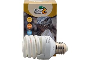 LUCKY HERP Reptile 10.0 UVB fluorescente deserto terrario lampada mini lampadina, filettatura a vite, 9 Watt