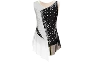 Kaerm Body Da Pattinaggio Artistico Bambina Leotard Da Balletto Senza Maniche Tuta Vestito Da Danza Moderna Latino Ragazze Vestiti Da Ballerina Abiti Da Ballo Ballet