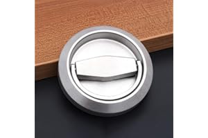 TOOLOFLIFE 1 maniglia per porta scorrevole da incasso, pomello per porte, armadi, cassetti, in acciaio inox, ad anello, con tirante (colore: acciaio)