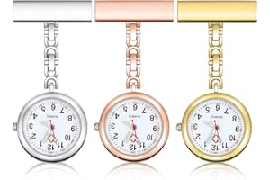 Anpro Nurse Watch,3pcs Silver/Rose Gold/Gold Fob Watch for Nurses and Doctors,Daily Waterproof